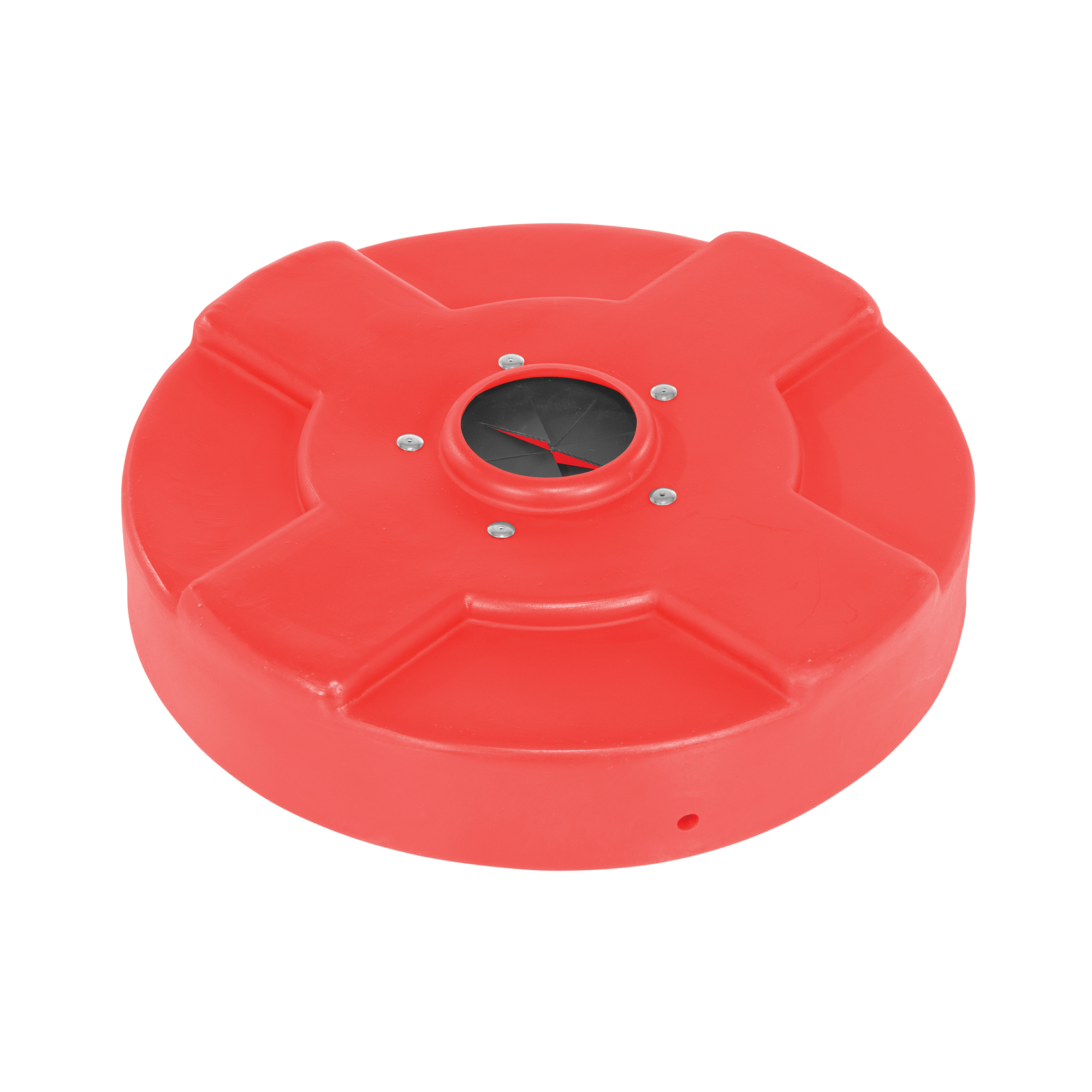 Vestil Low-Density Polyethylene Drum Recycling Lid with Flaps 30 Gallon Red